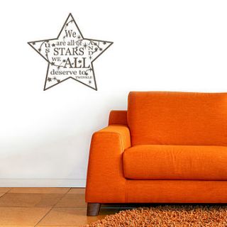 'we are all of us stars' wall sticker by almo wall art