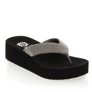 Yellow Box® "Popsie" Beaded Leather Thong Flip Flop