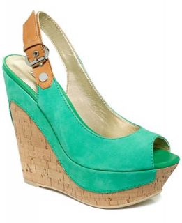 GUESS Womens Dagmar Platform Wedge Sandals   Shoes
