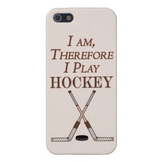 Funny Hockey Sport Athlete I Am Therefore I Play iPhone 5 Cover