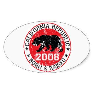 california republic born raised 2008 sticker
