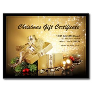 Holiday Season Gift Certificate Postcards