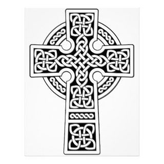 Celtic Cross light white and black Letterhead Template