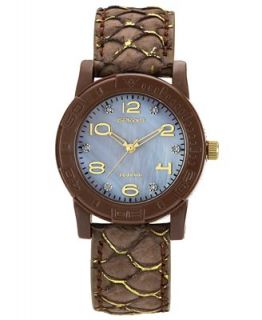 Sprout Watch, Womens Eco Friendly Diamond Accent Brown Fish Skin Leather Strap 38mm ST 2500BMBN   Watches   Jewelry & Watches