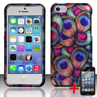 APPLE IPHONE 5C LITE CUTE PEACOCK FEATHER HYBRID COVER SNAP ON HARD CASE + FREE SCREEN PROTECTOR from [ACCESSORY ARENA] Cell Phones & Accessories