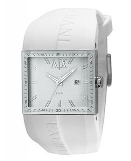 AX Armani Exchange Watch, Mens White Silicone Strap 32x38mm AX1129   Watches   Jewelry & Watches