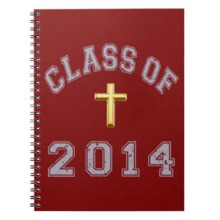 Class Of 2014 Christian Cross   Grey 2 Notebooks