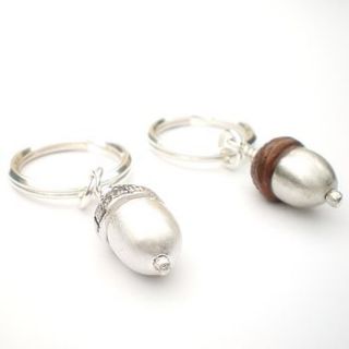 silver and copper acorn keyring by ali bali jewellery