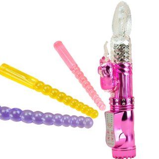 Ultra DNA Floating Beads Waterproof Vibrator with Three Flexible Anal Beads Wand (Powder Purple) Health & Personal Care