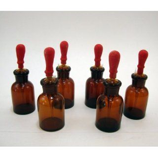 Amber Glass Dropping Bottles, 30ml, Pack of 6 Health And Personal Care