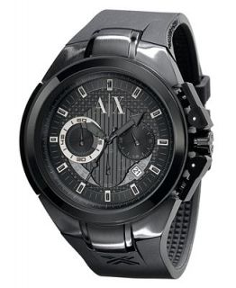 AX Armani Exchange Watch, Mens Chronograph Black Rubber Strap 45mm AX1050   Watches   Jewelry & Watches
