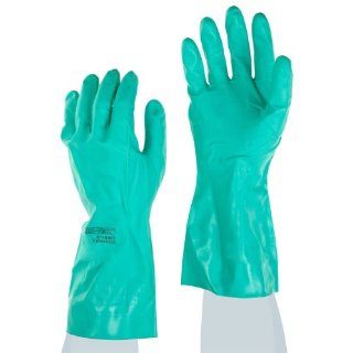 Ansell Sol Vex 37 145 Nitrile Glove, Chemical Resistant, Straight Cuff, 13" Length, 11 mils Thick, Medium (Pack of 12 Pairs) Chemical Resistant Safety Gloves