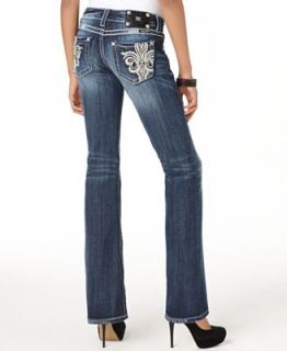Miss Me Jeans, Bootcut Leg Embroidered Studded, Medium Blue Wash   Jeans   Women