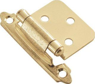 Hickory Hardware P144 3 2 3/16 Inch by 1 Inch Surface Self Closing Hinge, Polished Brass   Cabinet And Furniture Hinges  
