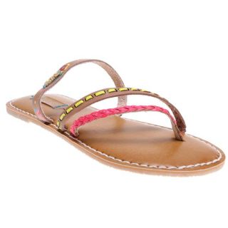 Roxy Mardi Gras Sandals Tan/Crazy Pink   Womens