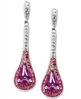 Kaleidoscope Sterling Silver Earrings, Pink Crystal Drop Earrings with Swarovski Elements   Earrings   Jewelry & Watches