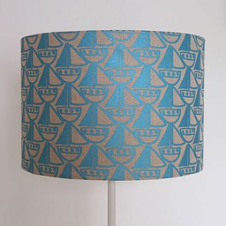 children's boat linen lampshade by emma purdie