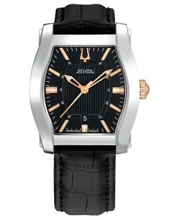 Bulova Accutron Mens Swiss Stratford Black Leather Strap Watch 47x39mm 65B146   Watches   Jewelry & Watches
