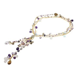Michael Valitutti/ Colette Multi gemstone and Pearl Necklace (7 13 mm) Michael Valitutti Pearl Necklaces
