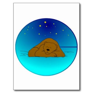 Cartoon Bear Sleeping Postcard