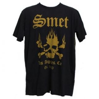 Smet Men's T Shirts Skull in Fire in Black XL at  Mens Clothing store