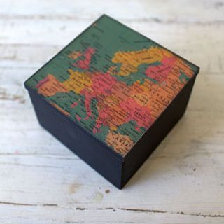 vintage map trinket box by ella james