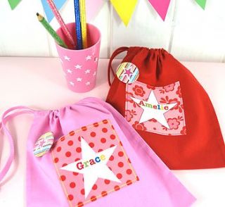 girl's personalised bright star party bags by tillie mint