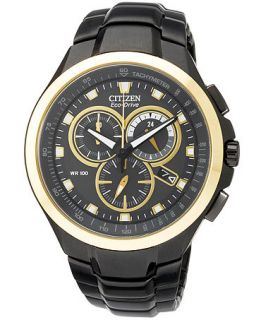 Citizen Mens Chronograph Eco Drive Black Ion Plated Stainless Steel Bracelet Watch 42mm AT0908 52E   A Exclusive   Watches   Jewelry & Watches