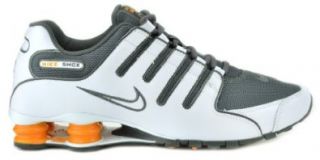 Nike Shox NZ White/Grey, Orange Mens Running Sneakers 378341 138 (10.5 M) Running Shoes Shoes