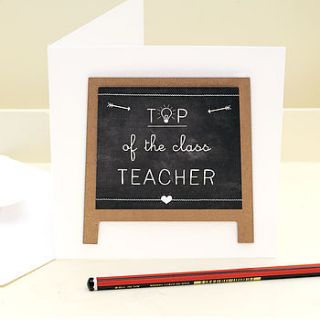 top of the class teacher card by papergravy