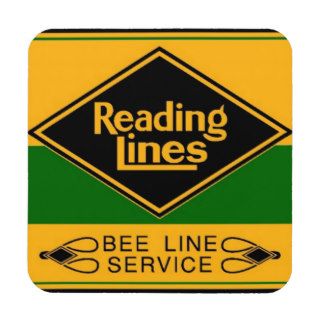 Reading Railroad,Bee Line Service Cork Coasters