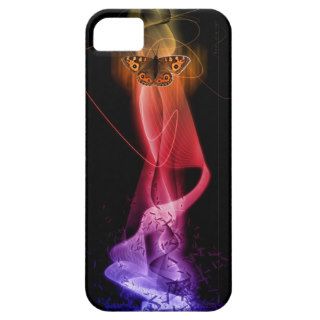 Flowing design with butterfly on iPhone 5 case.