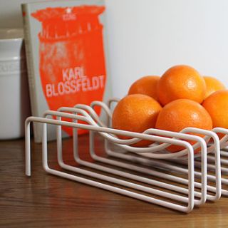 wire fruit bowl, white by block