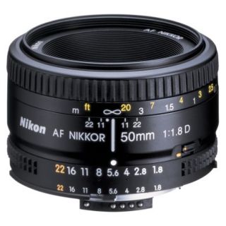 Nikon AF Nikkor 50mm f/1.8D Prime Lens   Black