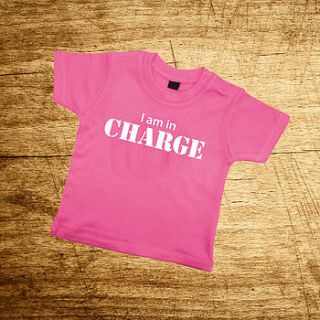 'i am in charge' navy or pink t shirt by banana lane designs