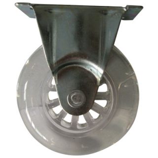 Clear Light-Duty Nonmarking Skate Wheel Caster — 3in. Rigid Plate, Model# 50500023  Up to 299 Lbs.
