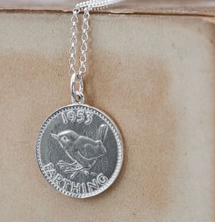 silver lucky coin necklace by cabbage white england