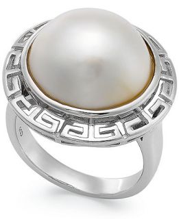 Pearl Ring, Sterling Silver Cultured Freshwater Pearl Round Ring (15mm)   Rings   Jewelry & Watches