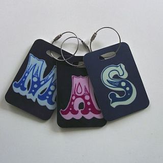 personalised luggage tags by that lovely shop