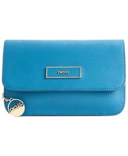 DKNY Saffiano Leather Small Flap Shoulder Bag   Plus Sizes