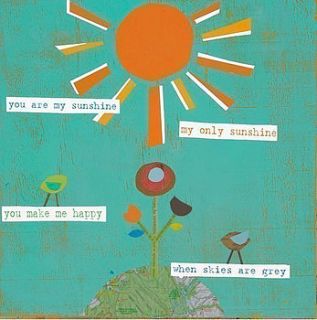 you are my sunshine recycled nursery print by hello sweetpea