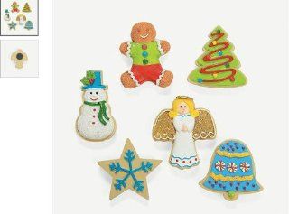 Holiday Frosted Christmas Cutout Cookie Kitchen Magnets Set of 12   Christmas Bell Ornaments