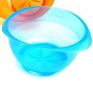SiliconeZone Collapsible Colander, Translucent Blue Kitchen & Dining
