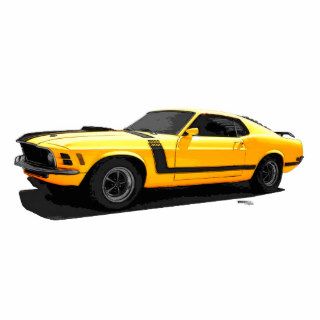 1970 Ford Mustang Boss 302 Orange Photo Cut Outs