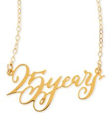 Brevity 25 Years Anniversary Calligraphy Necklace