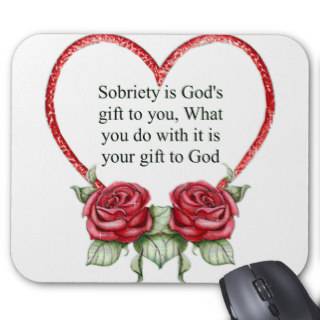 Sobriety Heart Mouse Pad