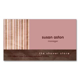 Ultra Modern Pink Striped Chocolate Contemporary Business Cards