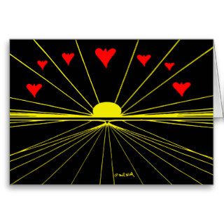 Sunset and Hearts Card