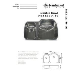 Nantucket Sinks 31.5 x 20.75 Reversed Offset Double Bowl Undermount