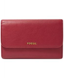 Fossil Memoir Leather Haircalf Flap Wallet   Handbags & Accessories